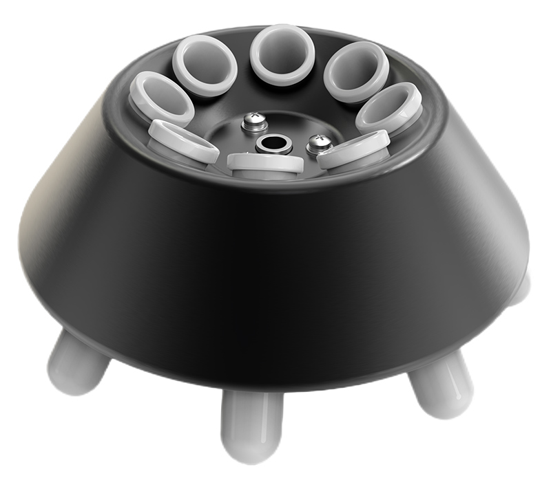 Detail view of the rotor for a table top low speed centrifuge