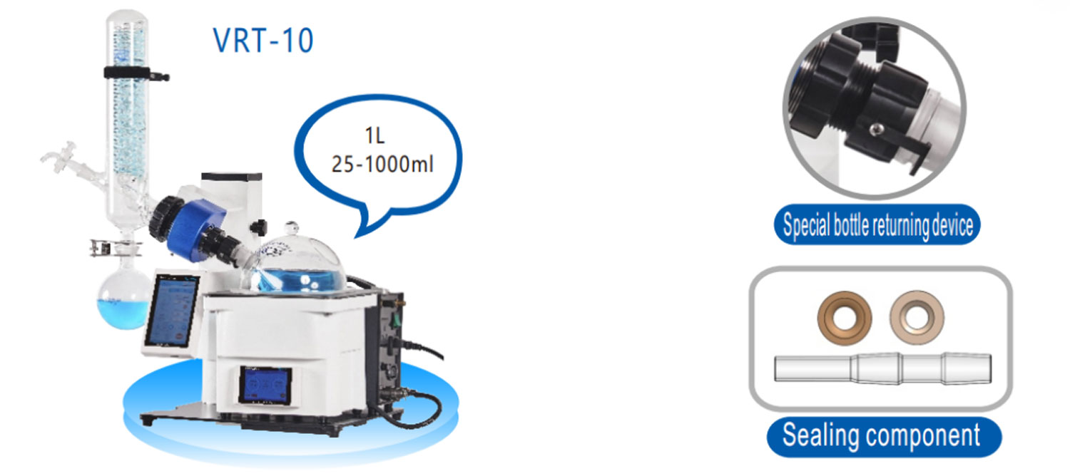 VRT-10 Etallwit Rotary Evaporator featuring precise temperature regulation for optimal distillation 25~1000ml