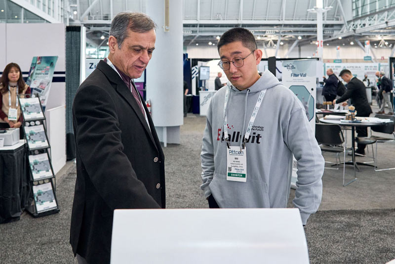 Visitors exploring Etallwit products at pittcon 2025