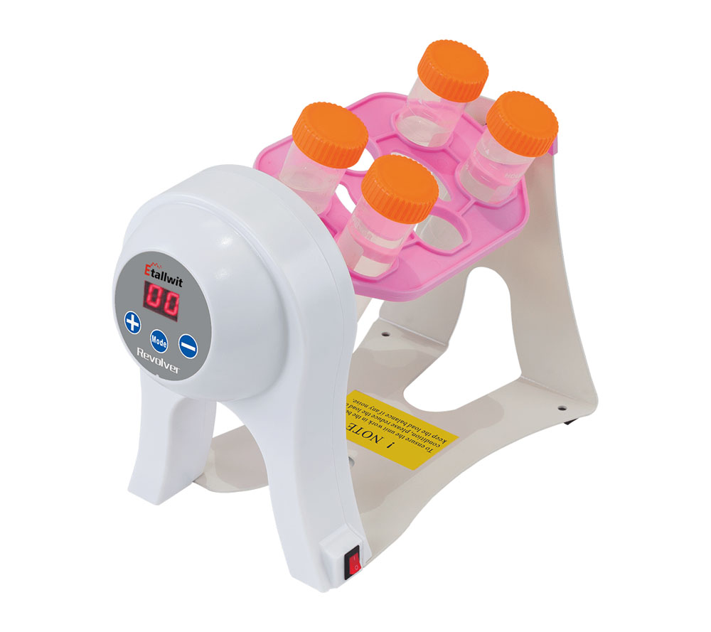 Etallwit Variable Speed Tube Revolver with Rotisserie Paddle Attachments for Laboratory Tube Mixing